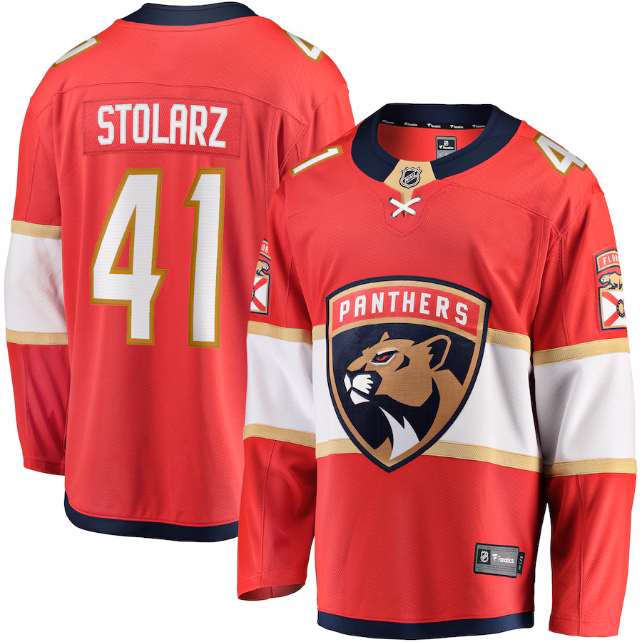 Men's Florida Panthers Anthony Stolarz Fanatics Red Home Breakaway Jersey - Jersey