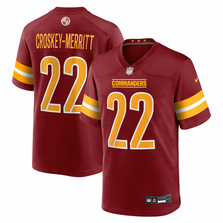 Men's Washington Commanders Jacory Croskey-Merritt Nike Burgundy Team Game Jersey - Jersey