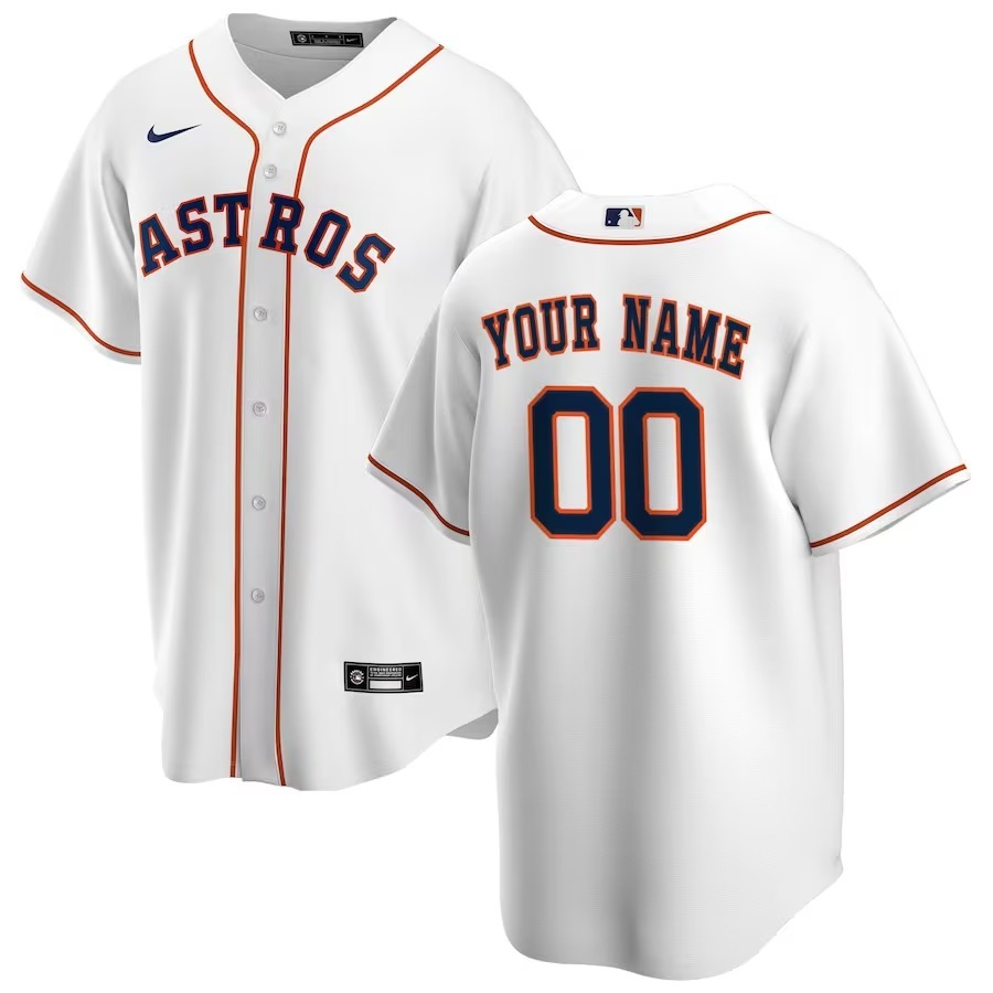 Men's Houston Astros Nike White Home Replica Custom Jersey - Jersey