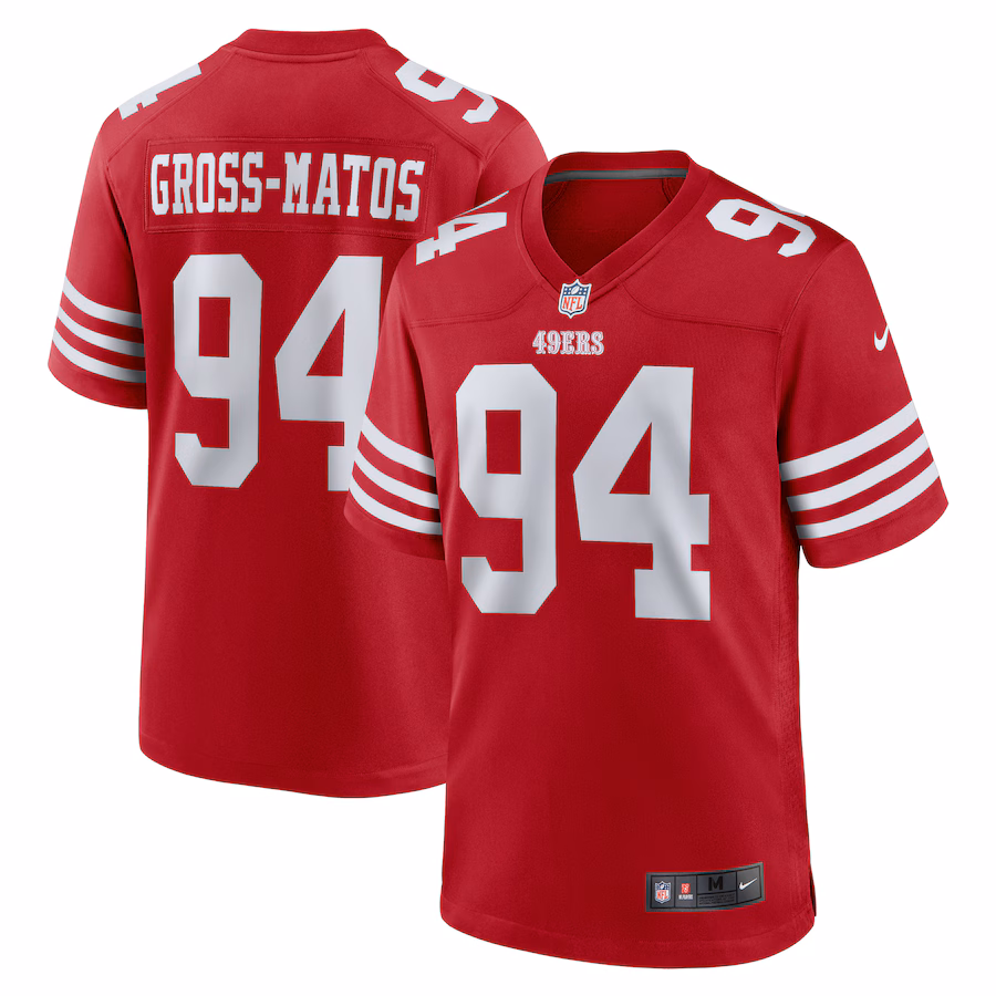 Men's San Francisco 49ers Yetur Gross-Matos Nike  Scarlet Team Game Jersey - Jersey