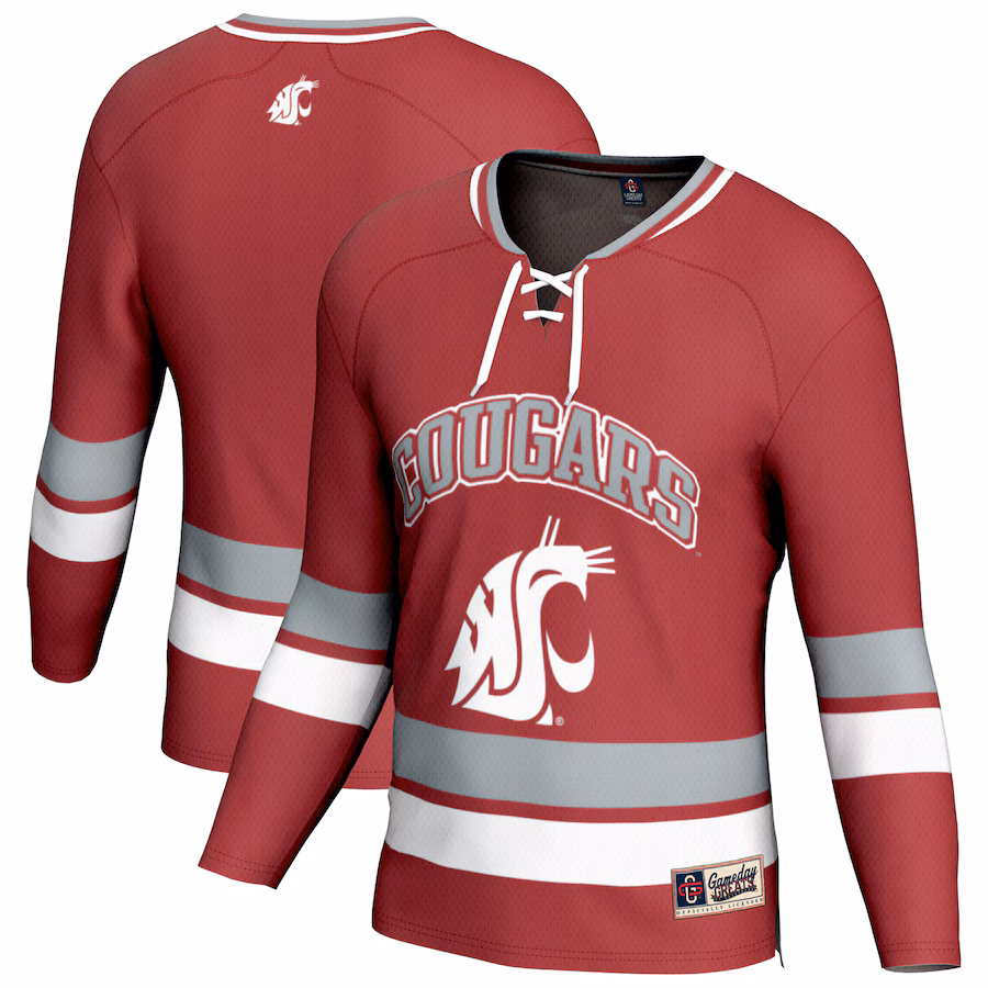 Youth GameDay Greats  Crimson Washington State Cougars Spirit Hockey Jersey - Jersey