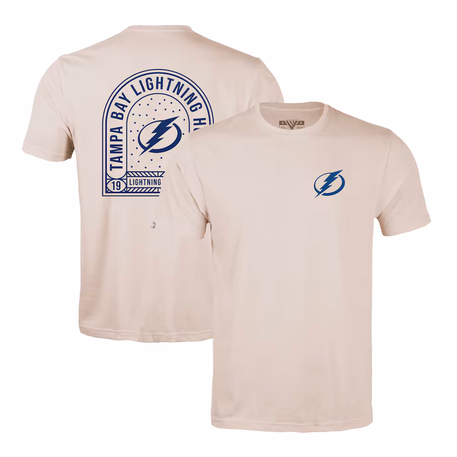 Men's Tampa Bay Lightning Levelwear Khaki Richmond Stained Glass T-Shirt - Jersey