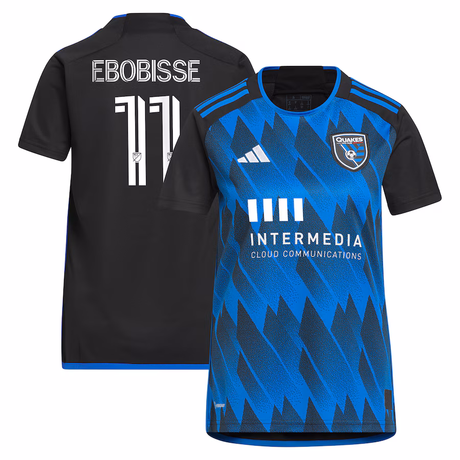 Women's San Jose Earthquakes Jeremy Ebobisse adidas Blue 2023 Active Fault Jersey Replica Jersey - Jersey