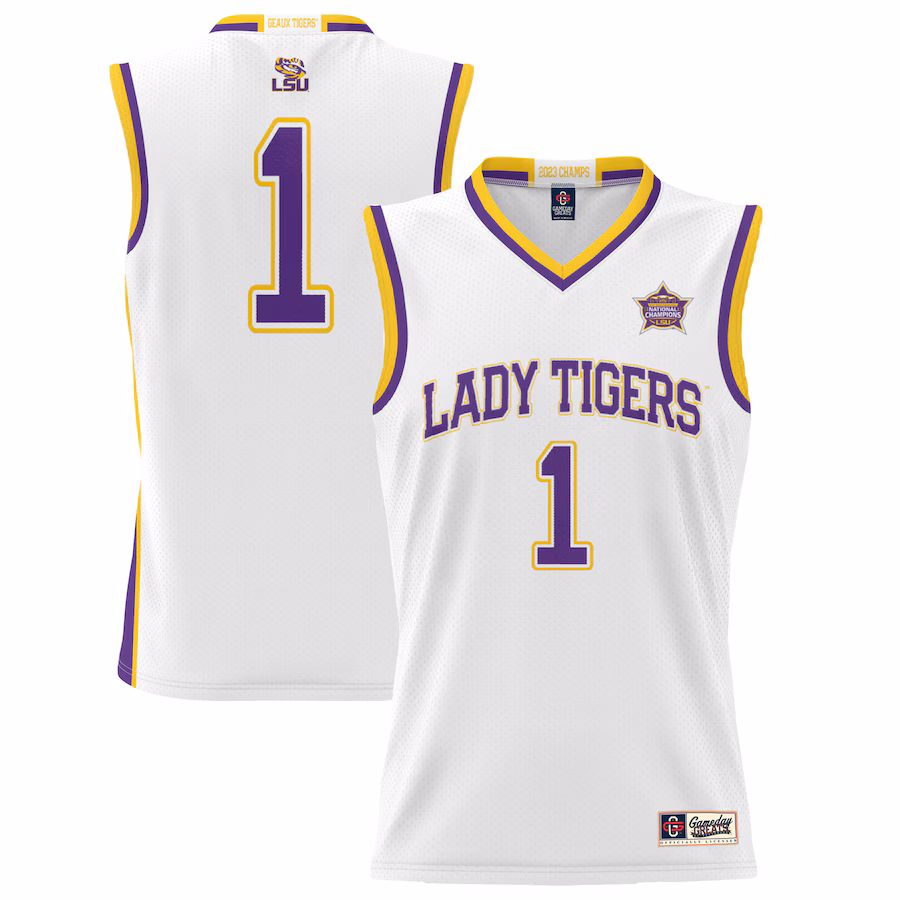 Men's GameDay Greats  White LSU Tigers 2023 NCAA Women's Basketball National Champions Lightweight Basketball Jersey - Jersey