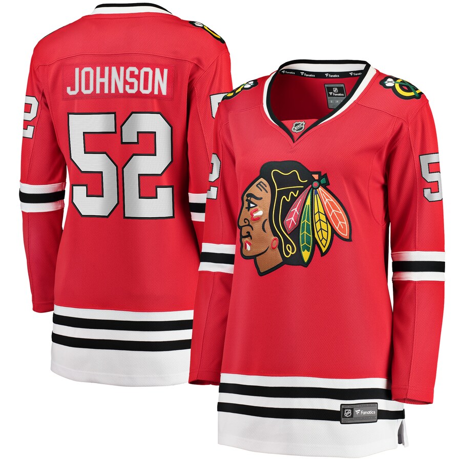 Women's Chicago Blackhawks Reese Johnson Fanatics Branded Red Home Breakaway Player Jersey - Jersey