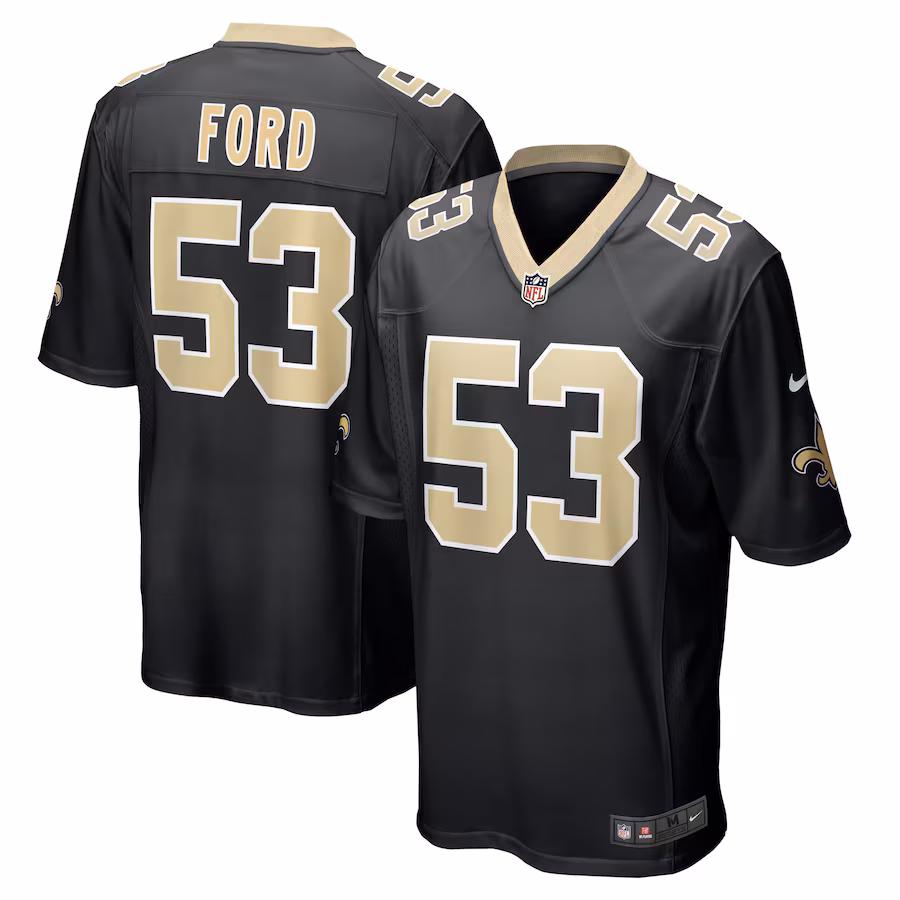 Men's New Orleans Saints Jaylan Ford Nike Black Game Jersey - Jersey