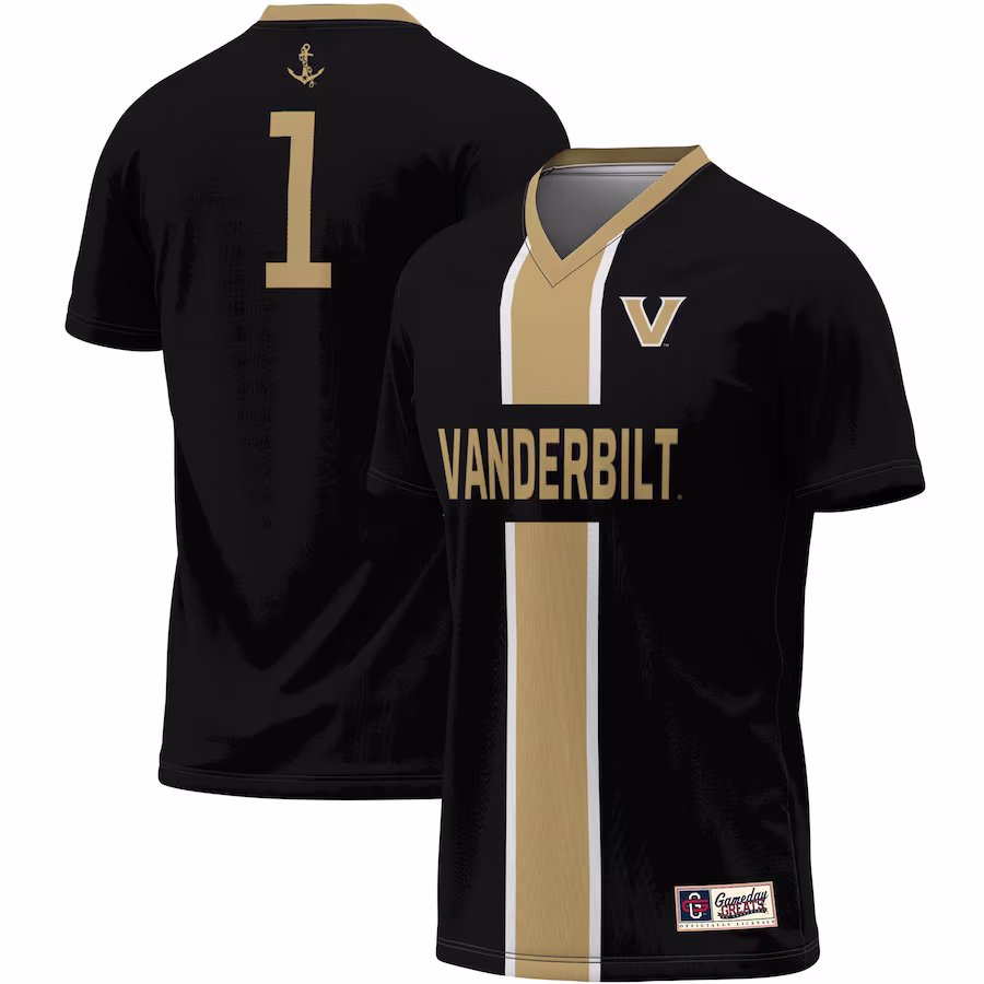 #1 Vanderbilt Commodores ProSphere Unisex Lightweight Soccer Jersey - Black - Jersey