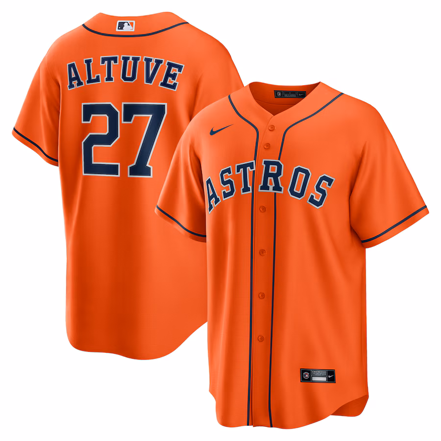 Men's Houston Astros Jose Altuve Nike Orange Alternate Replica Player Name Jersey - Jersey