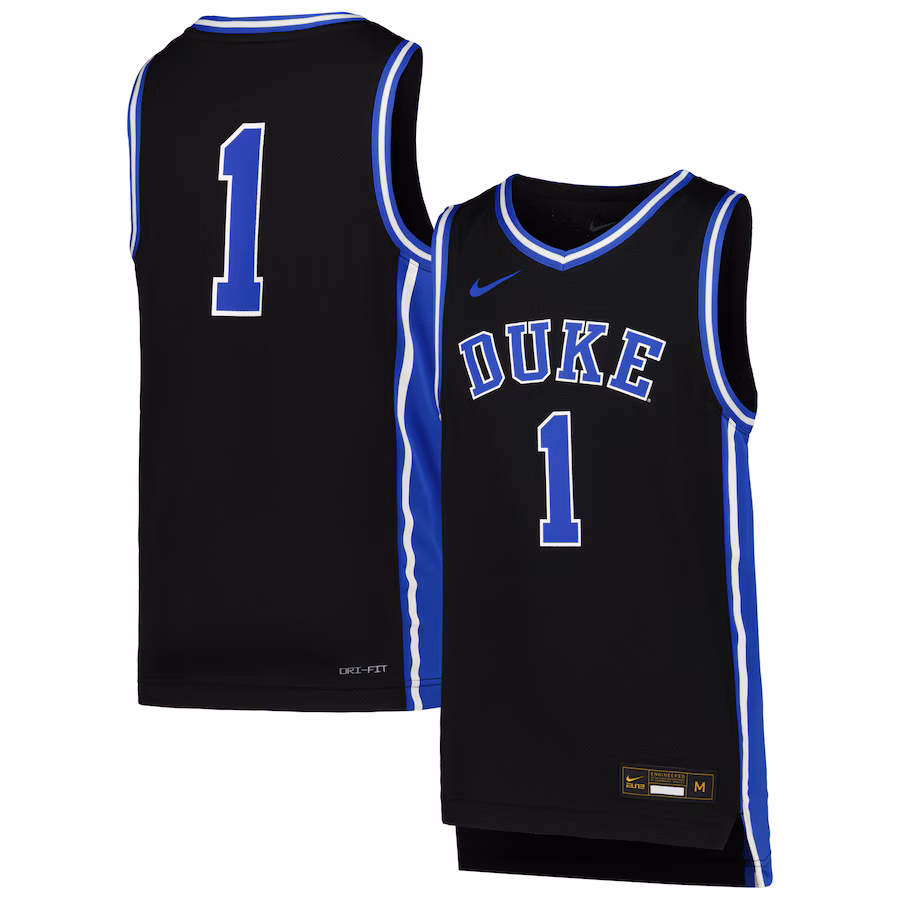 Youth Nike # 1 Black Duke Blue Devils Icon Replica Basketball Jersey - Jersey