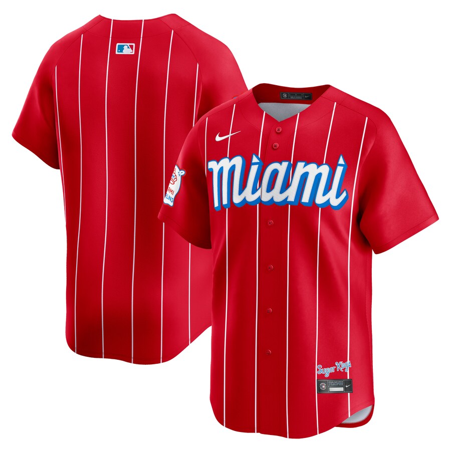 Men's Miami Marlins  Nike Red City Connect Limited Jersey - Jersey