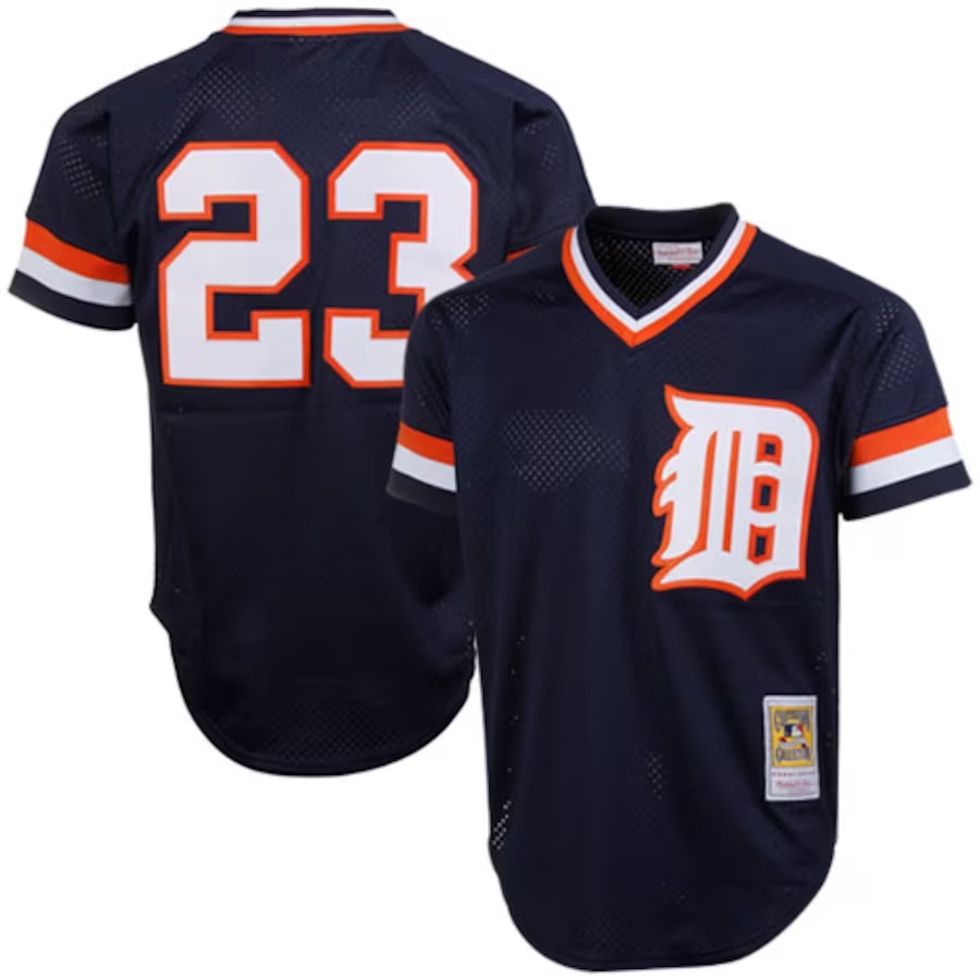 Men's Detroit Tigers Kirk Gibson Mitchell & Ness Navy 1984 Authentic Cooperstown Collection Mesh Batting Practice Jersey - Jersey