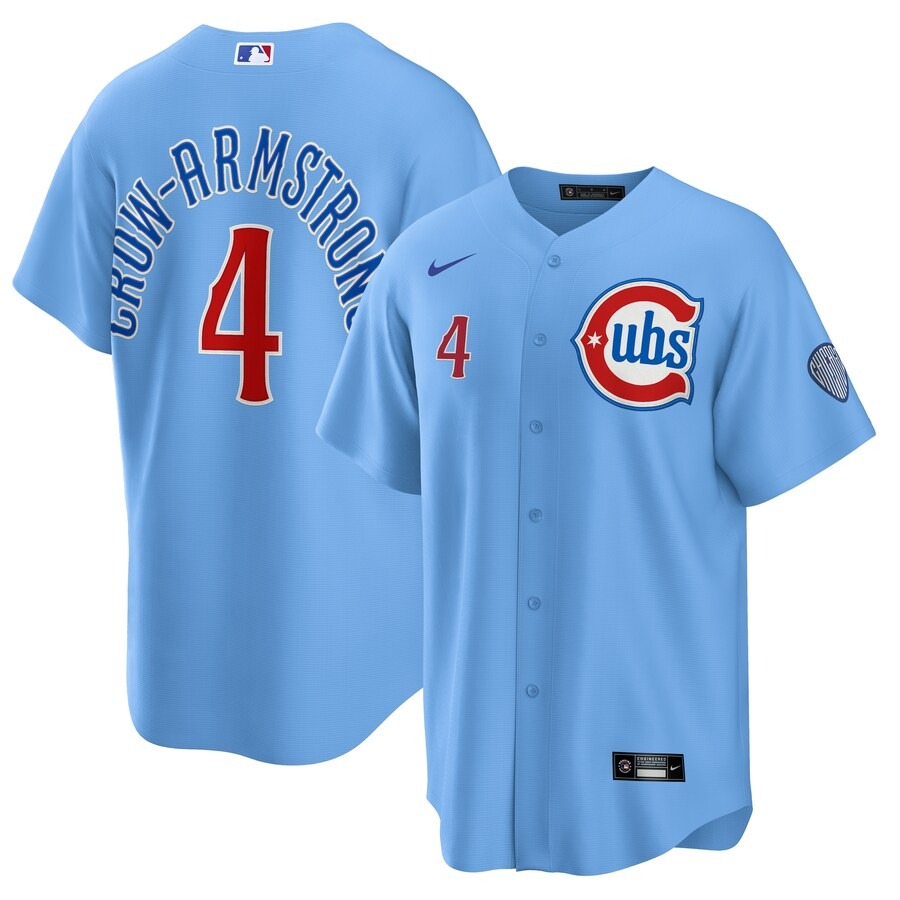 Men's Chicago Cubs Pete Crow-Armstrong Nike Light Blue Alternate Replica Player Jersey - Jersey