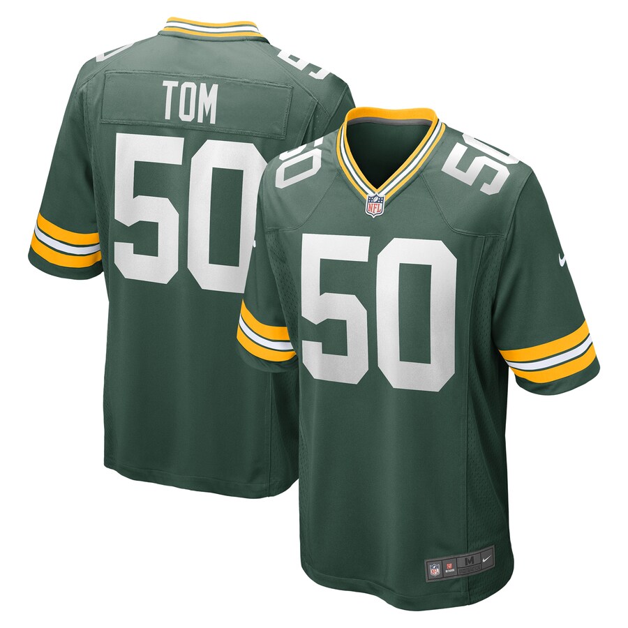 Men's Green Bay Packers Zach Tom Nike Green Game Player Jersey - Jersey