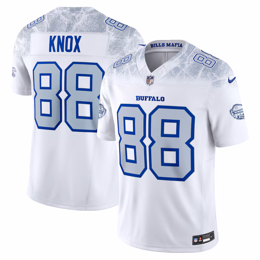 Men's Buffalo Bills Dawson Knox Nike White 2025 Rivalries Collection Limited Jersey - Jersey