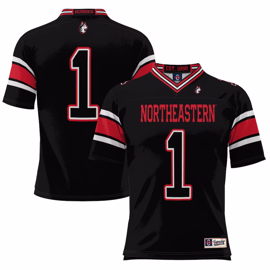 #1 Northeastern Huskies GameDay Greats Youth Football Jersey - Black - Jersey