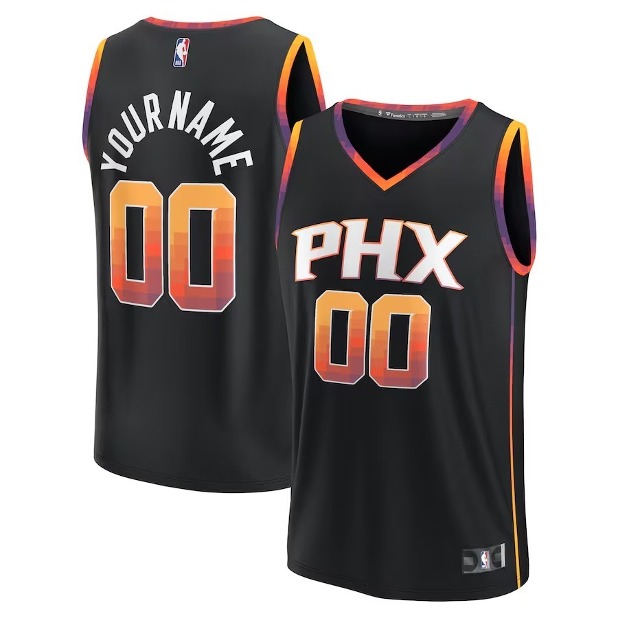 Men's Phoenix Suns  Fanatics Black  Fast Break Custom Replica Jersey - Statement Edition - Jersey