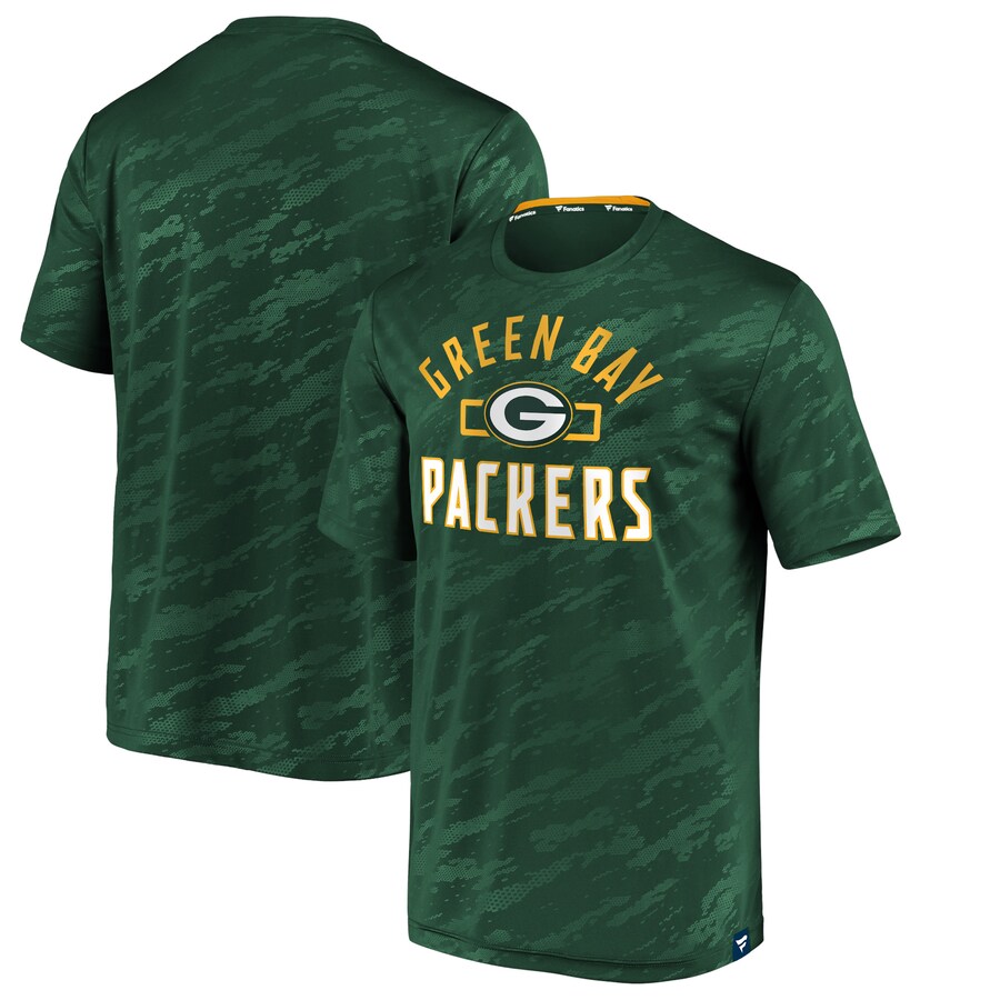 Men's Green Bay Packers Fanatics Green Iconic Defender Stealth Arc T-Shirt - Jersey