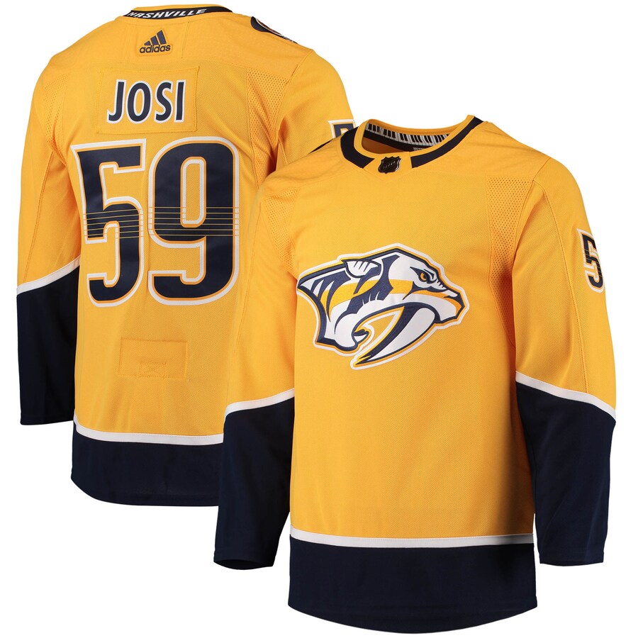 Men's Nashville Predators Roman Josi adidas Gold Home Primegreen Authentic Pro Player Jersey - Jersey