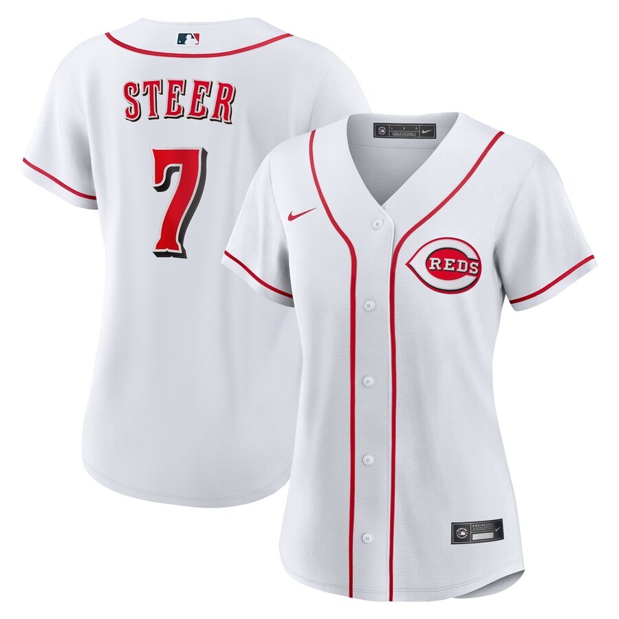 Women's Cincinnati Reds Spencer Steer Nike White Home Replica Jersey - Jersey