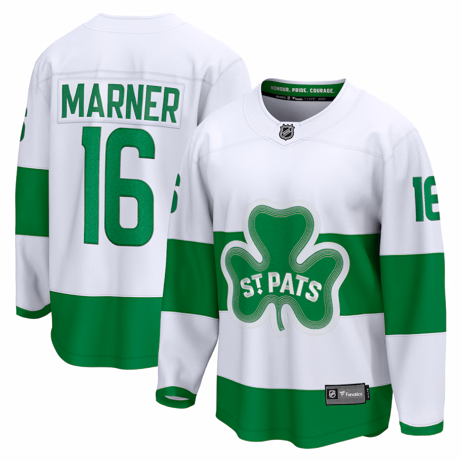 Men's Toronto Maple Leafs Mitch Marner Fanatics White St. Patricks Alternate Premier Breakaway Player Jersey - Jersey