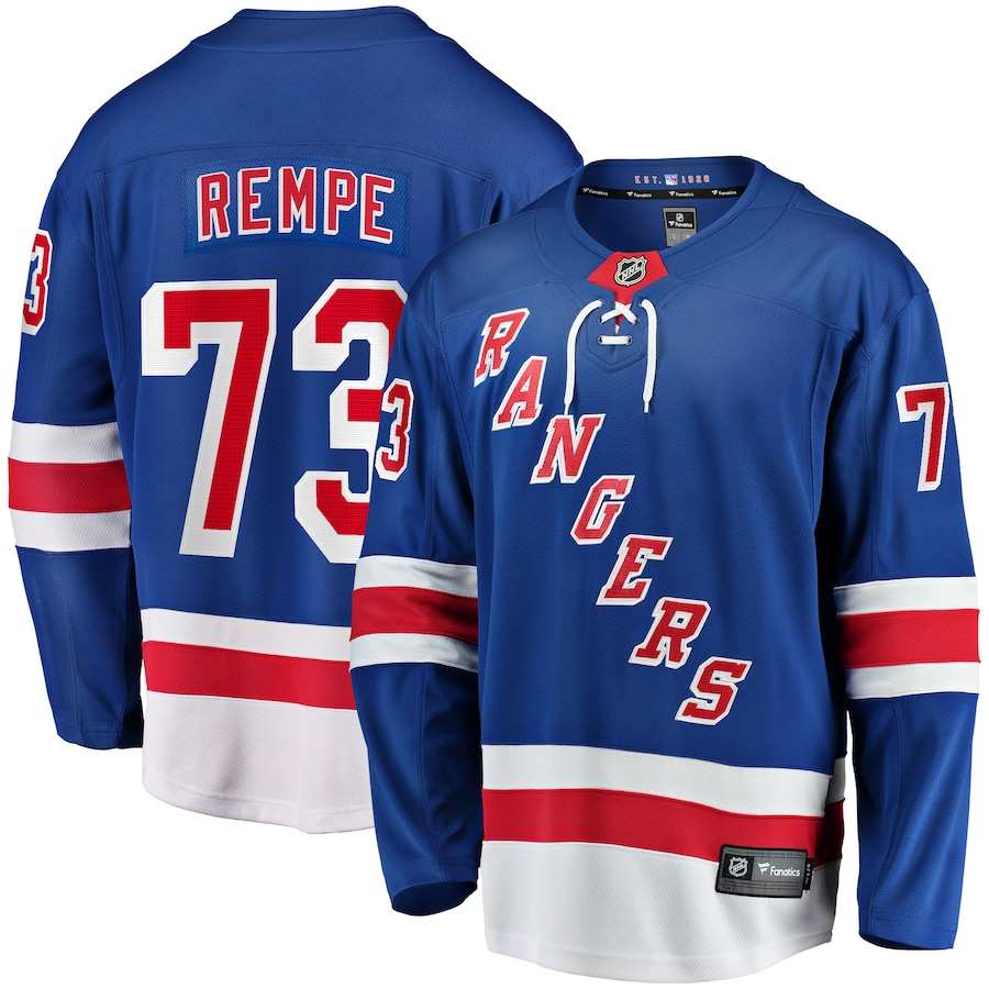 Men's New York Rangers Matt Rempe Fanatics Blue Home Breakaway Jersey - Jersey