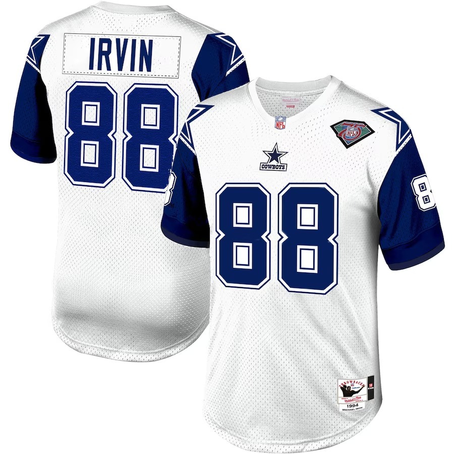 Men's Dallas Cowboys 1994 Michael Irvin Mitchell & Ness White Authentic Throwback Retired Player Jersey - Jersey