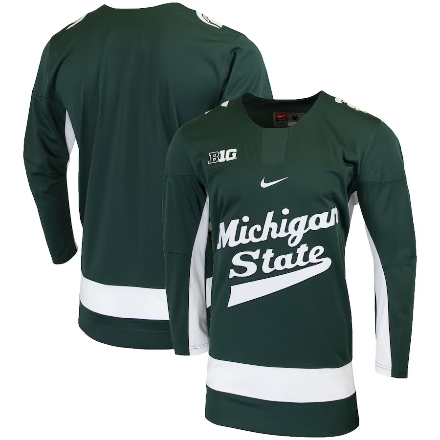 Michigan State Spartans Nike Replica College Hockey Jersey - Green - Jersey