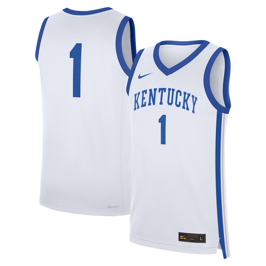 Men's Nike #1 White Kentucky Wildcats Home Replica Jersey - Jersey