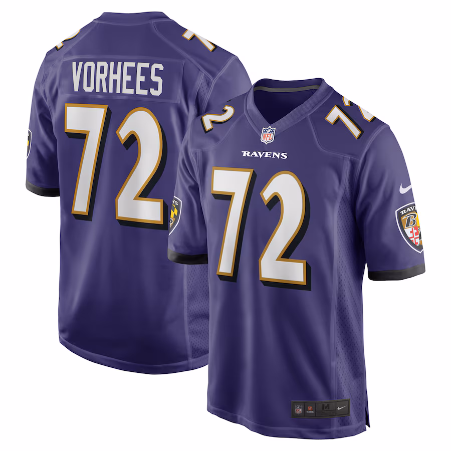 Men's Baltimore Ravens Andrew Vorhees Nike Purple Team Game Jersey - Jersey