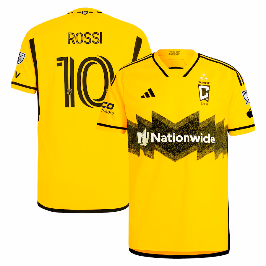 Men's Columbus Crew Diego Rossi adidas Yellow 2024 The Home Kit Authentic Player Jersey - Jersey
