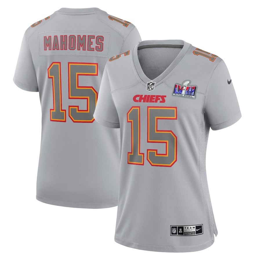Women's Kansas City Chiefs Patrick Mahomes Nike Gray Super Bowl LVIII Atmosphere Fashion Game Jersey - Jersey