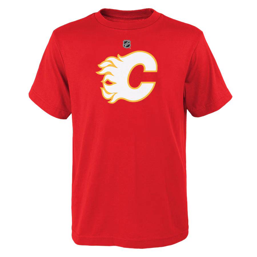 Youth Calgary Flames Red Primary Logo T-Shirt - Jersey