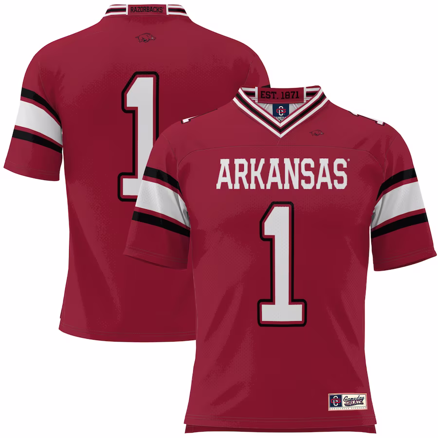 #1 Arkansas Razorbacks GameDay Greats Football Jersey - Cardinal - Jersey