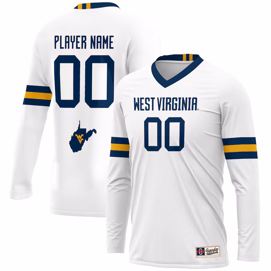 West Virginia Mountaineers GameDay Greats Unisex NIL Pick-A-Player Lightweight Volleyball Jersey - White - Jersey