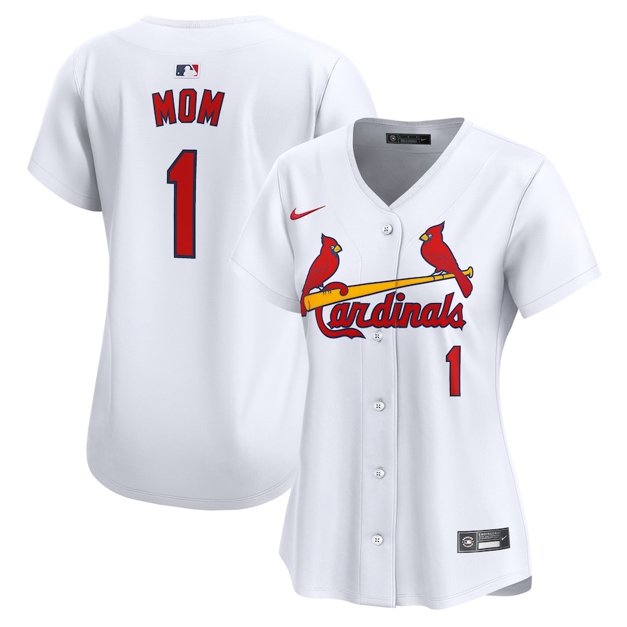 Women's St. Louis Cardinals Nike White #1 Mom Home Limited Jersey - Jersey