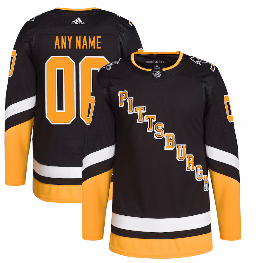 Men's Pittsburgh Penguins adidas Black Alternate 2021/22 Primegreen Authentic Custom Jersey - Jersey