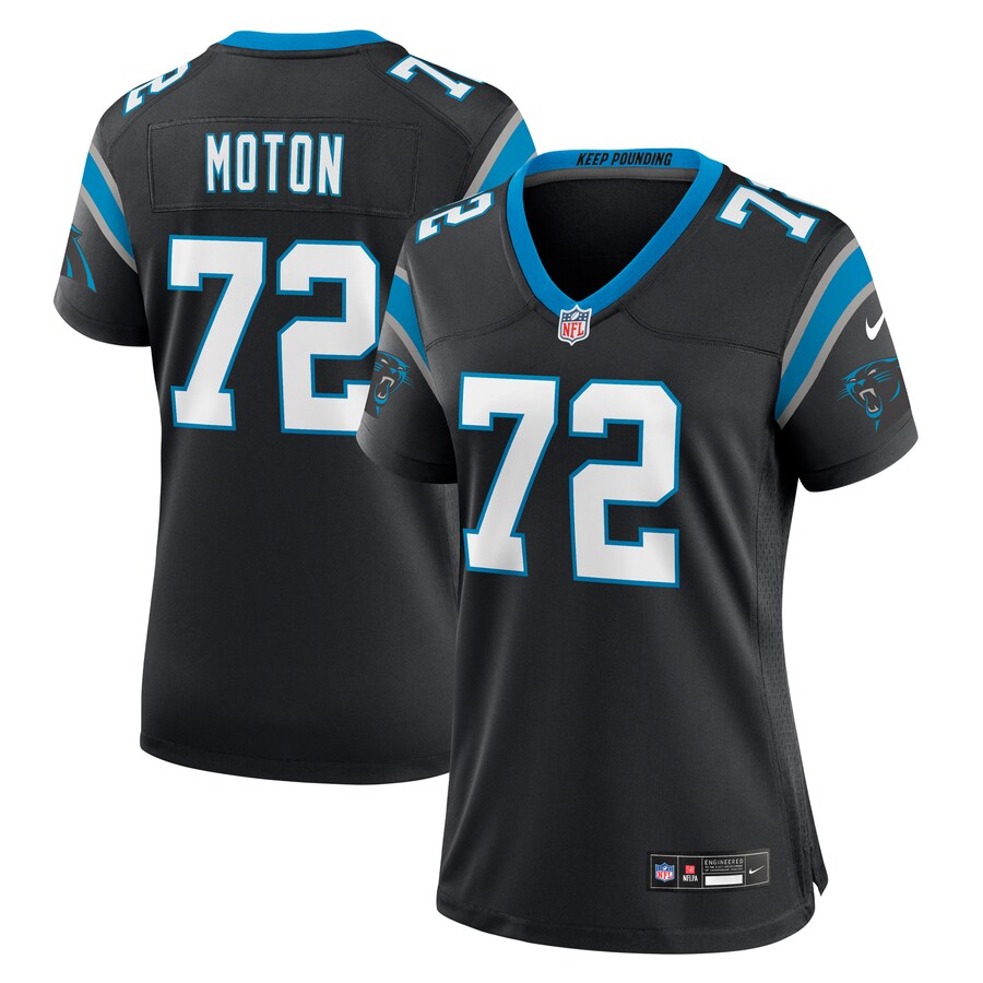Women's Carolina Panthers Taylor Moton Nike Black Team Game Jersey - Jersey