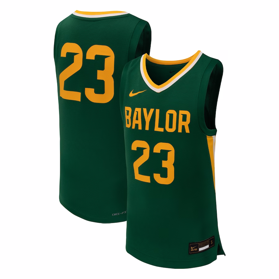 #23 Baylor Bears Nike Youth Team Replica Basketball Jersey - Green - Jersey
