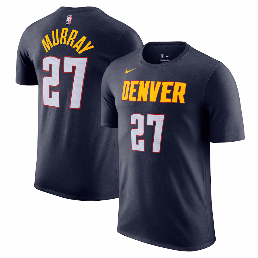 Men's Denver Nuggets Jamal Murray Nike Navy Icon Edition Name & Number T-Shirt - Jersey