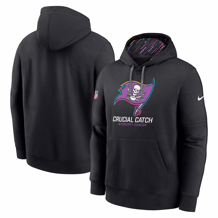 Men's Tampa Bay Buccaneers Nike Black 2024 NFL Crucial Catch Club Pullover Hoodie - Jersey