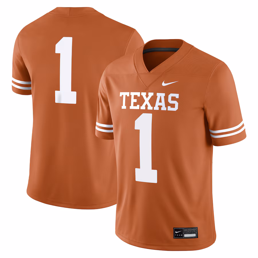 Men's Nike #1 Texas Orange Texas Longhorns Game Jersey - Jersey