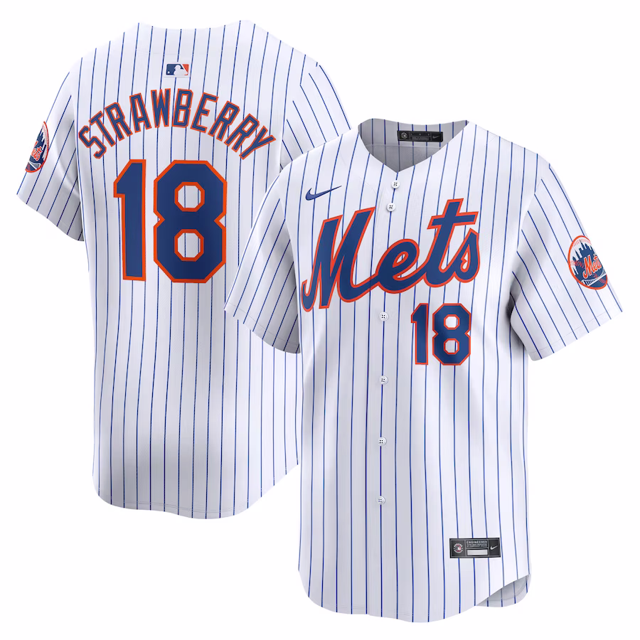 Men's New York Mets Darryl Strawberry Nike White Home Limited Player Jersey - Jersey