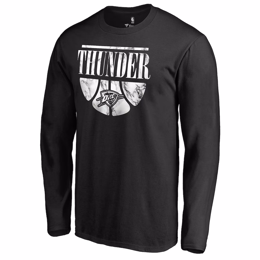 Men's Oklahoma City Thunder Black Buckets Long Sleeve T-Shirt - Jersey