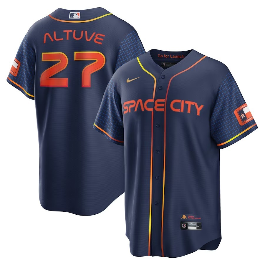 Men's Houston Astros Jose Altuve Nike Navy City Connect Replica Player Jersey - Jersey