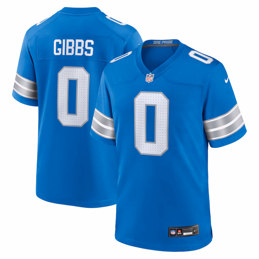 Men's Detroit Lions Jahmyr Gibbs Nike Blue Game Player Jersey - Jersey