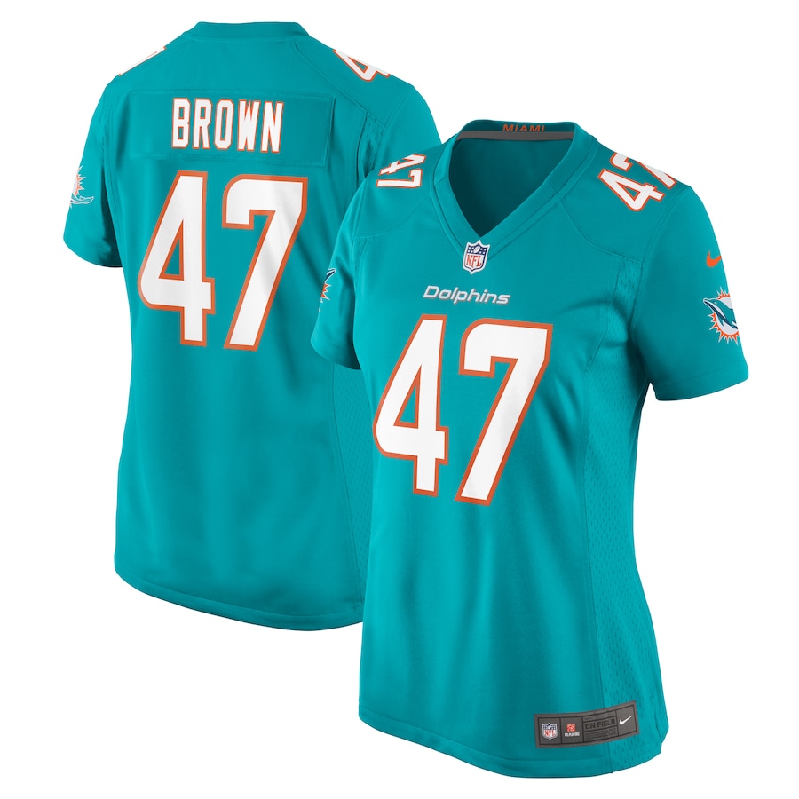 Women's Miami Dolphins Cam Brown Nike Aqua Game Jersey - Jersey