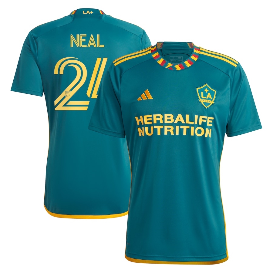 Men's LA Galaxy Jalen Neal adidas Green 2024 LA Kit Replica Player Jersey - Jersey
