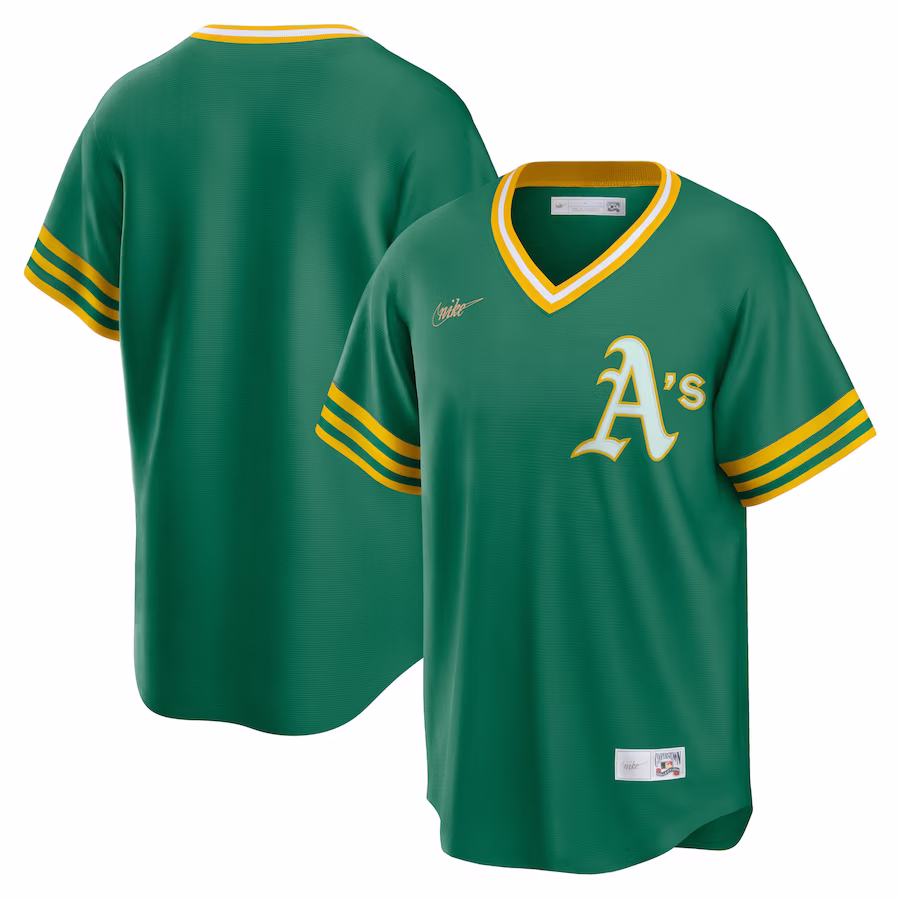 Men's Oakland Athletics Nike Kelly Green Road Cooperstown Collection Team Jersey - Jersey
