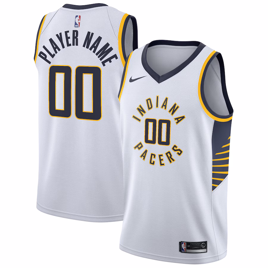 Men's Indiana Pacers Nike White 2020/21 Swingman Custom Jersey - Association Edition - Jersey