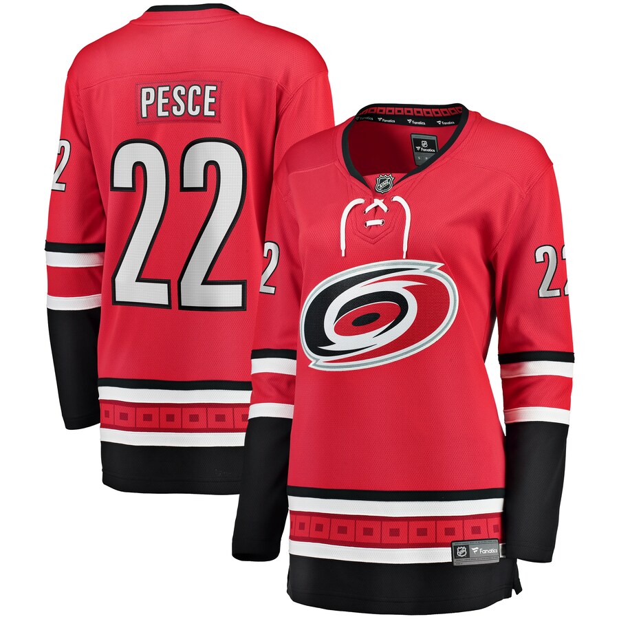 Women's Carolina Hurricanes Brett Pesce Fanatics Branded Red Alternate Breakaway Player Jersey - Jersey